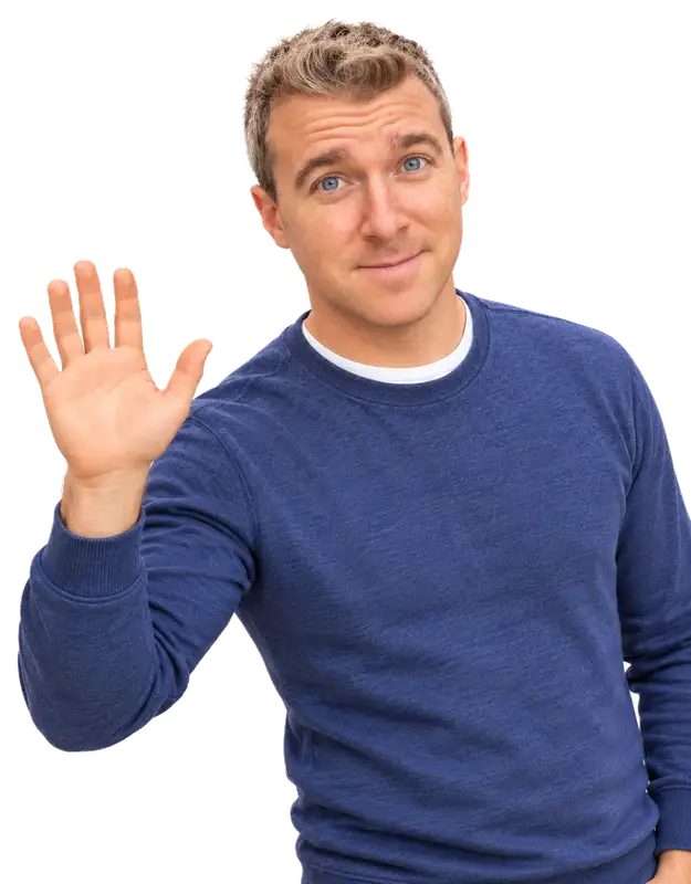 Dlaney smiling and waving hello