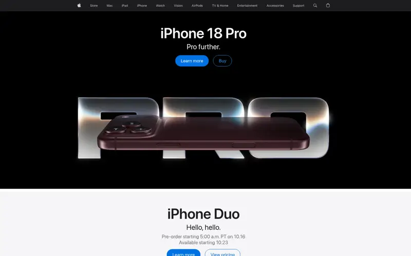 Apple website screenshot