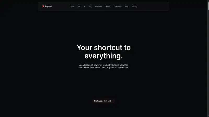 Raycast website screenshot
