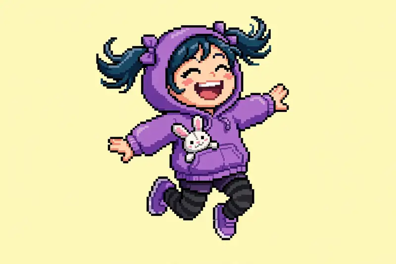 Marty as a 16-bit trickster character