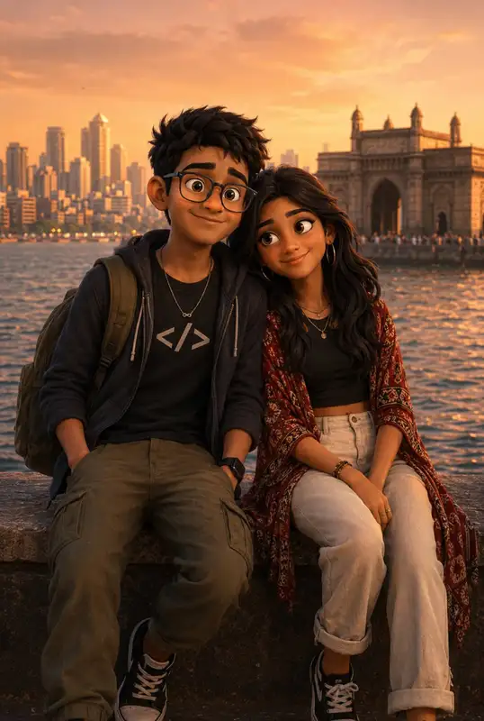 Dinesh sitting beside the water with his camera bag