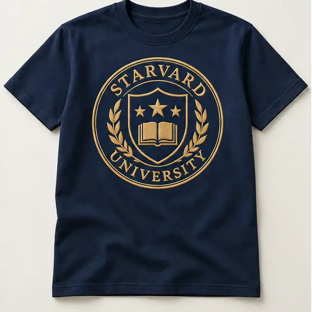 Navy Starvard t-shirt with gold seal